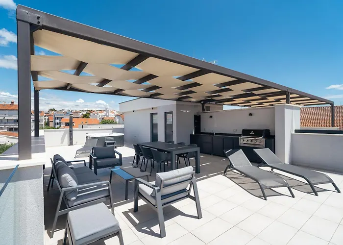 Апартаменты Skyline Serenity-zadar's Premier Roof Terrace Задар